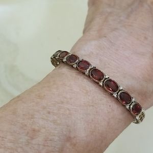 Garnet cuff bracelet